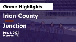 Irion County  vs Junction  Game Highlights - Dec. 1, 2023