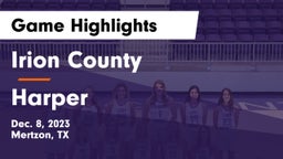Irion County  vs Harper  Game Highlights - Dec. 8, 2023