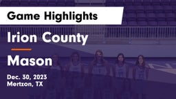 Irion County  vs Mason  Game Highlights - Dec. 30, 2023