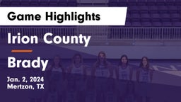 Irion County  vs Brady  Game Highlights - Jan. 2, 2024