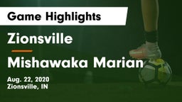 Zionsville  vs Mishawaka Marian Game Highlights - Aug. 22, 2020