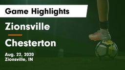 Zionsville  vs Chesterton  Game Highlights - Aug. 22, 2020