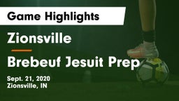 Zionsville  vs Brebeuf Jesuit Prep  Game Highlights - Sept. 21, 2020