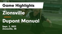 Zionsville  vs Dupont Manual Game Highlights - Sept. 2, 2022