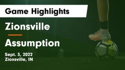 Zionsville  vs Assumption Game Highlights - Sept. 3, 2022