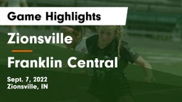 Zionsville  vs Franklin Central  Game Highlights - Sept. 7, 2022