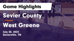 Sevier County  vs West Greene Game Highlights - July 30, 2022