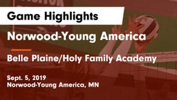 Norwood-Young America  vs Belle Plaine/Holy Family Academy Game Highlights - Sept. 5, 2019