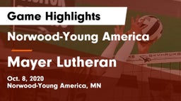 Norwood-Young America  vs Mayer Lutheran  Game Highlights - Oct. 8, 2020