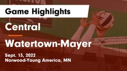 Central  vs Watertown-Mayer  Game Highlights - Sept. 13, 2022