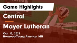 Central  vs Mayer Lutheran  Game Highlights - Oct. 13, 2022