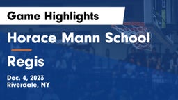 Horace Mann School vs Regis  Game Highlights - Dec. 4, 2023