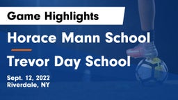 Horace Mann School vs Trevor Day School Game Highlights - Sept. 12, 2022