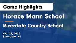 Horace Mann School vs Riverdale Country School Game Highlights - Oct. 22, 2022