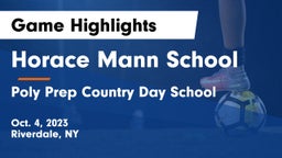Horace Mann School vs Poly Prep Country Day School Game Highlights - Oct. 4, 2023