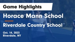 Horace Mann School vs Riverdale Country School Game Highlights - Oct. 14, 2023