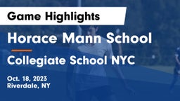 Horace Mann School vs Collegiate School NYC Game Highlights - Oct. 18, 2023