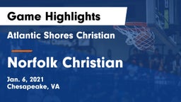 Atlantic Shores Christian  vs Norfolk Christian  Game Highlights - Jan. 6, 2021