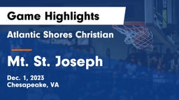 Atlantic Shores Christian  vs Mt. St. Joseph Game Highlights - Dec. 1, 2023