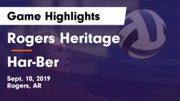 Rogers Heritage  vs Har-Ber  Game Highlights - Sept. 10, 2019