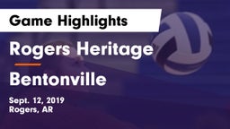 Rogers Heritage  vs Bentonville  Game Highlights - Sept. 12, 2019
