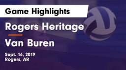 Rogers Heritage  vs Van Buren  Game Highlights - Sept. 16, 2019