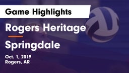 Rogers Heritage  vs Springdale  Game Highlights - Oct. 1, 2019