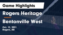 Rogers Heritage  vs Bentonville West  Game Highlights - Oct. 12, 2021