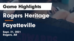 Rogers Heritage  vs Fayetteville  Game Highlights - Sept. 21, 2021