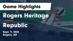 Rogers Heritage  vs Republic  Game Highlights - Sept. 9, 2023