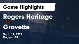 Rogers Heritage  vs Gravette  Game Highlights - Sept. 11, 2023