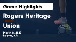 Rogers Heritage  vs Union  Game Highlights - March 8, 2022
