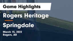 Rogers Heritage  vs Springdale  Game Highlights - March 15, 2022