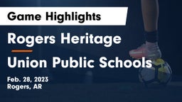 Rogers Heritage  vs Union Public Schools Game Highlights - Feb. 28, 2023