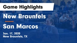 New Braunfels  vs San Marcos Game Highlights - Jan. 17, 2020