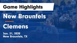 New Braunfels  vs Clemens Game Highlights - Jan. 21, 2020