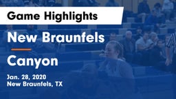 New Braunfels  vs Canyon  Game Highlights - Jan. 28, 2020