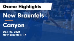 New Braunfels  vs Canyon  Game Highlights - Dec. 29, 2020