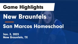 New Braunfels  vs San Marcos Homeschool Game Highlights - Jan. 3, 2023