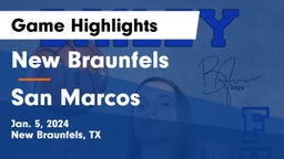 New Braunfels  vs San Marcos  Game Highlights - Jan. 5, 2024