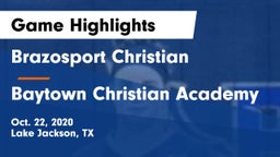 Brazosport Christian  vs Baytown Christian Academy Game Highlights - Oct. 22, 2020