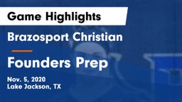Brazosport Christian  vs Founders Prep Game Highlights - Nov. 5, 2020