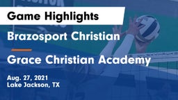 Brazosport Christian  vs Grace Christian Academy Game Highlights - Aug. 27, 2021
