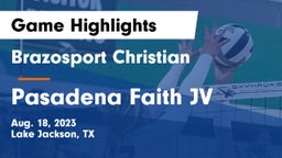 Brazosport Christian  vs Pasadena Faith JV Game Highlights - Aug. 18, 2023