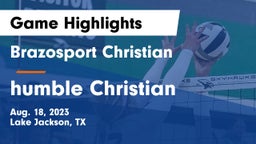 Brazosport Christian  vs humble Christian  Game Highlights - Aug. 18, 2023
