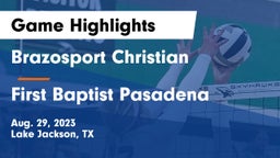 Brazosport Christian  vs First Baptist Pasadena  Game Highlights - Aug. 29, 2023