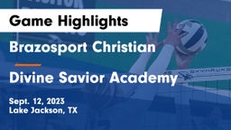 Brazosport Christian  vs Divine Savior Academy Game Highlights - Sept. 12, 2023