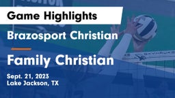 Brazosport Christian  vs Family Christian Game Highlights - Sept. 21, 2023