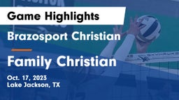 Brazosport Christian  vs Family Christian Game Highlights - Oct. 17, 2023