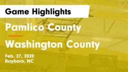 Pamlico County  vs Washington County  Game Highlights - Feb. 27, 2020